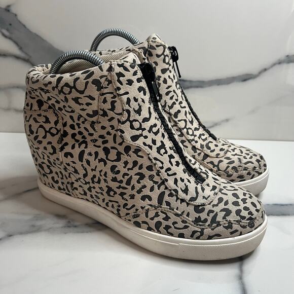 Coconuts by Matisse Women's Cheetah Print Wedge Sneaker Long Live Boot Sz 8 - Picture 1 of 7